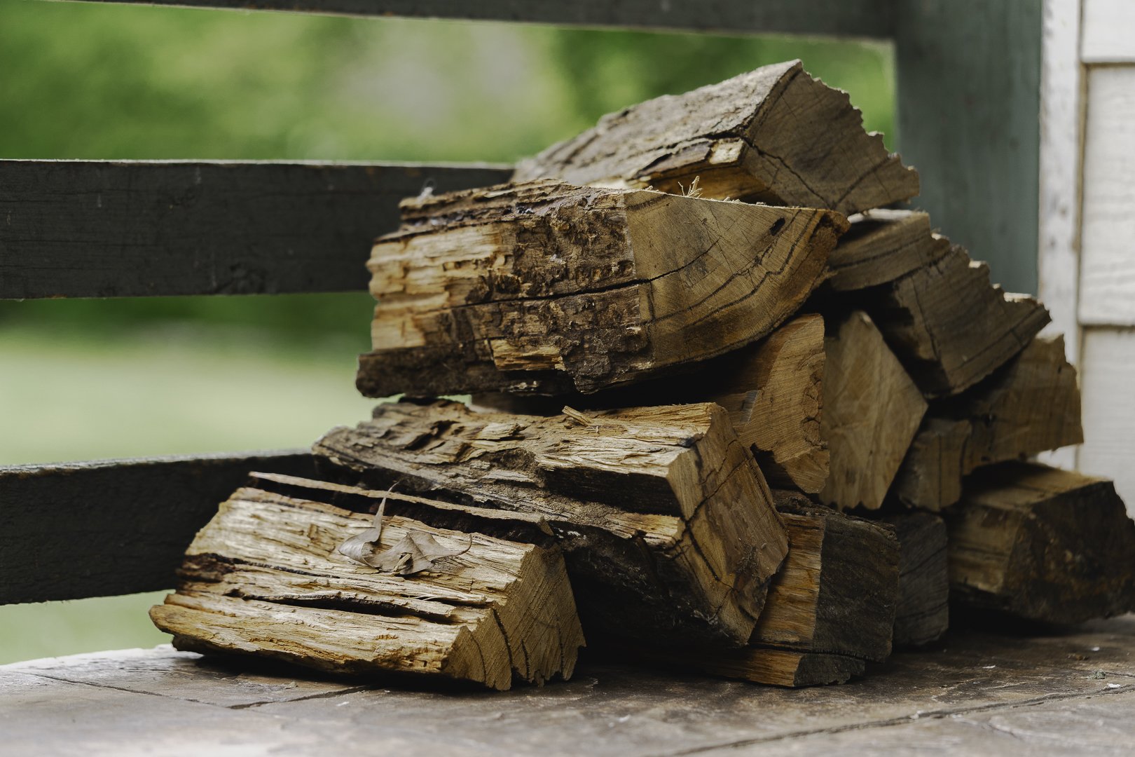 Split wood, ready for the evening fire.